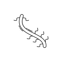 bacteria, scientist, medical line icon on white background