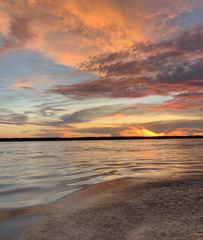 sunset over the amazon