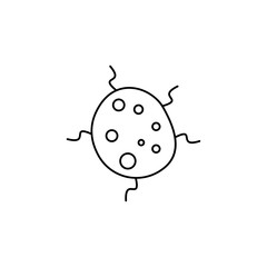 virus, biology, bacteria line icon on white background
