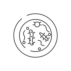 bacteria, germ, virus line icon on white background
