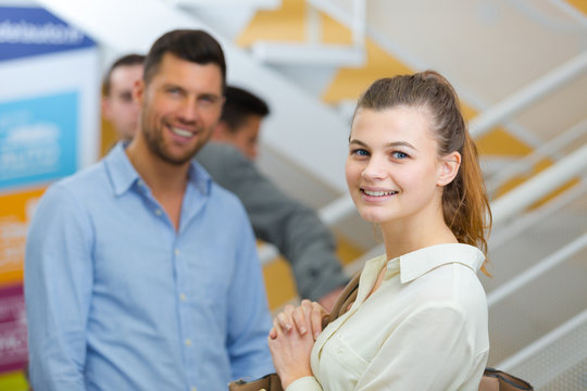 portrait of young woman at careers open day