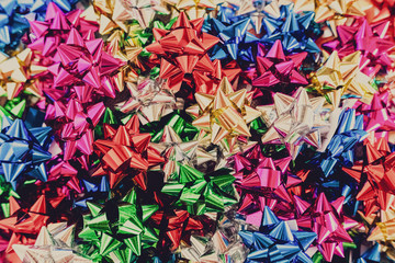Detail of a background with bows for Christmas decoration.