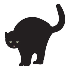 Isolated black cat. Halloween concept - Vector illustration