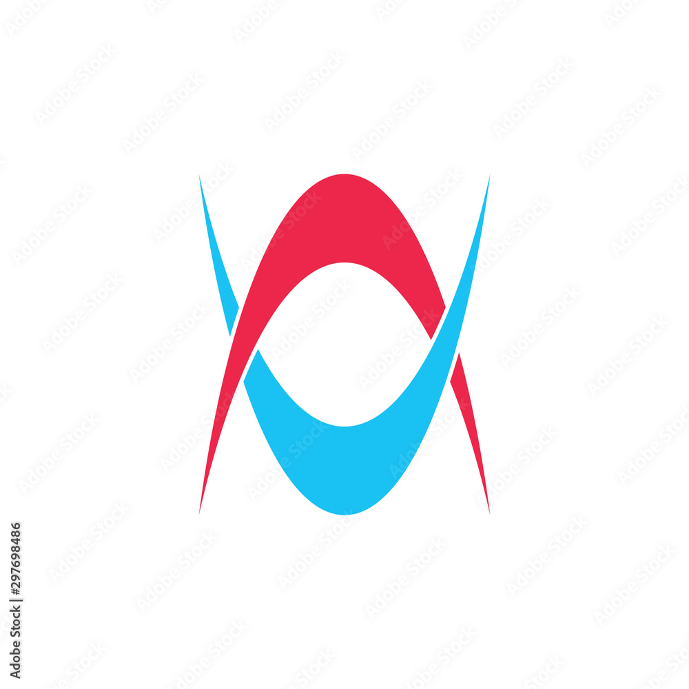 Poster linked curves opposite arrow logo vector