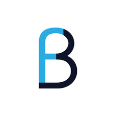 Obraz premium letter fb simple linked logo vector