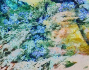 Original abstract painting at canvas. Mixed media pattern. Hand drawn art background.