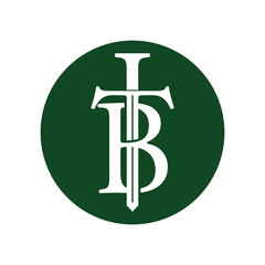 letter tb sword design logo vector