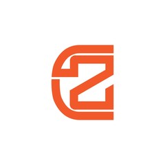 letter c2 cz symbol geometric logo vector - obrazy, fototapety, plakaty