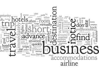 Business Travel on Short Notice