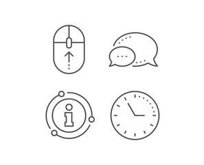 Swipe up mouse line icon. Chat bubble, info sign elements. Scrolling arrow sign. Landing page scroll symbol. Linear swipe up outline icon. Information bubble. Vector
