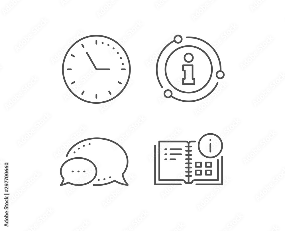 Poster instruction info line icon. chat bubble, info sign elements. technical information sign. linear inst