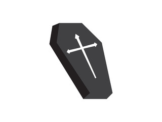 Isolated coffin icon. Halloween concept - Vector illustration