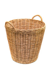 Basket wicker isolated on white background.