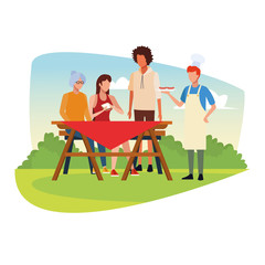 avatar friends enjoying a picnic time