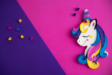 Unicorn over colorful background