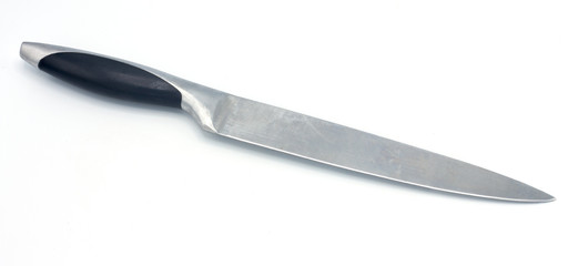 Kitchen knife on white background. Clipping path