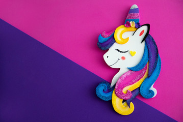 Unicorn over colorful background