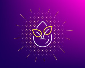 Organic product line icon. Halftone pattern. No artificial colors sign. Natural flavors symbol. Gradient background. Organic product line icon. Yellow halftone pattern. Vector