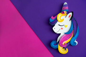 Unicorn over colorful background