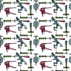 Seamless pattern with different corkscrews