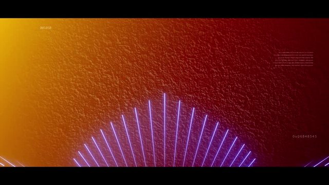 Glitch titles background opener. Neon laser colorful effects on asphalt. Loopable. Infinite loop 4k royalty free footage.