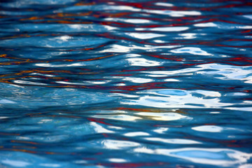 the reflection of the sky in the wind on the water. abstraction in nature