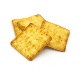 Biscuits bread on white background
