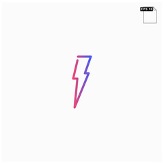 simple logo bolt with gradien