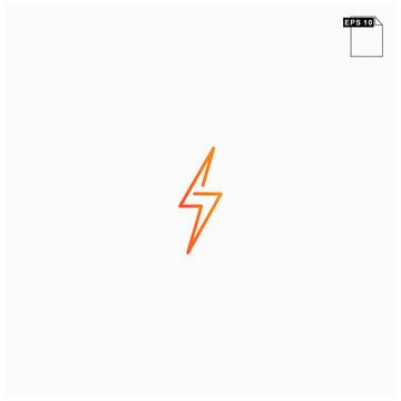 simple logo bolt with gradien