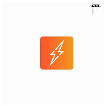 simple logo bolt with gradien