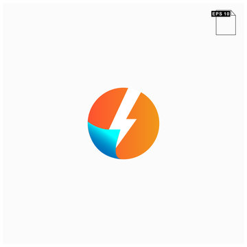 simple logo bolt with gradien