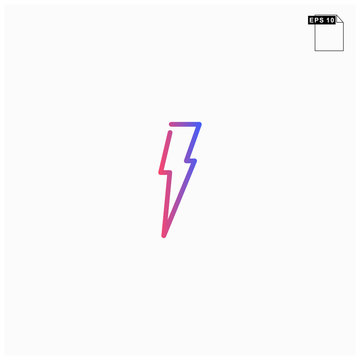 simple logo bolt with gradien