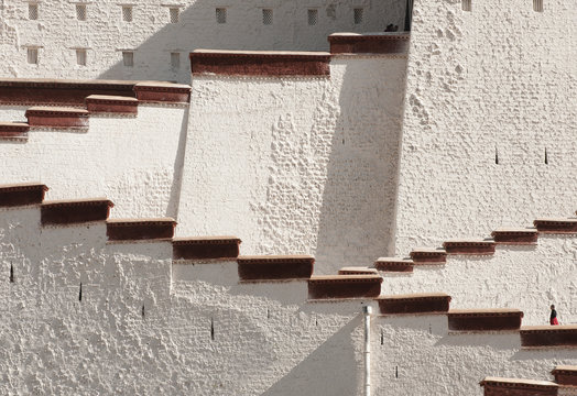 Potala Palace, the winter palace of the Dalai Lamas from 1649 to 1959, has been a museum since then, and is a World Heritage Site since 1994. Tibet, China.