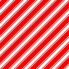 Christmas Candy Cane Stripes Seamless Vector Pattern in Red and White. Popular Winter Holiday Backdrop. Variable Width Stripes. Diagonal Lines Background. Repeating Tile Swatch Included.