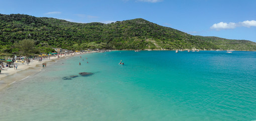 Fototapeta na wymiar Famous Praia do Forno with turquoise water in Arraial do Cabo, Rio de Janeiro, Brazil