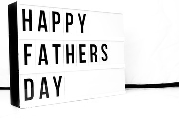Happy Fathers Day displayed on a vintage Lightbox. Concept image