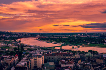 aerial view of city of Belgrade 