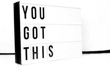 Inspirational You Got This quote on vintage retro board. Concept