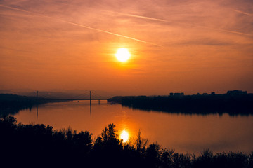 sunset over river 
