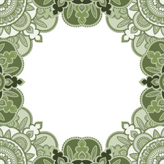 Fototapeta premium Abstract floral decorative frame for greeting card or invitation in ethnic style