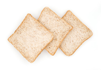 Whole Grain Bread isolated on white background, Breakfast with whole Grain Bread, Closeup whole grain bread