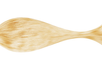 Natural blond hair isolated on white