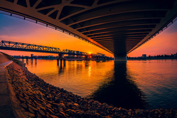 bridge at sunset