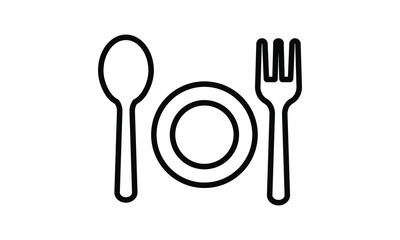 fork and spoon restaurant line icon