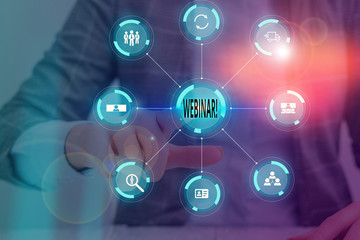 Handwriting text writing Webinar. Conceptual photo seminar or other presentation types that takes place on Internet Picture photo system network scheme modern technology smart device