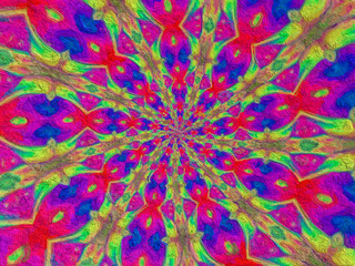Colorful digital graphic kaleidoscope symmetry mandala style in laser light trial pattern, Tie Dye , spiderweb art abstract background for art projects, banner, business,   card, 3D, template