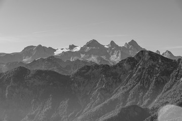 View from the Katrin. The Katrin is a mountain in Upper Austria near Bad Ischl and belongs to the Katergebirge