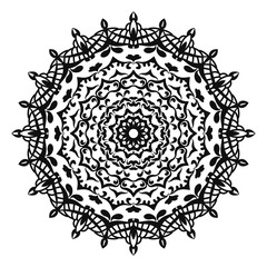 Fototapeta na wymiar Mandala pattern black and white good mood