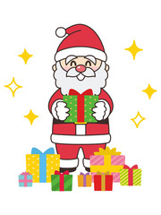 サンタクロースとプレゼントボックス　クリスマス