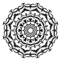 Mandala pattern black and white good mood